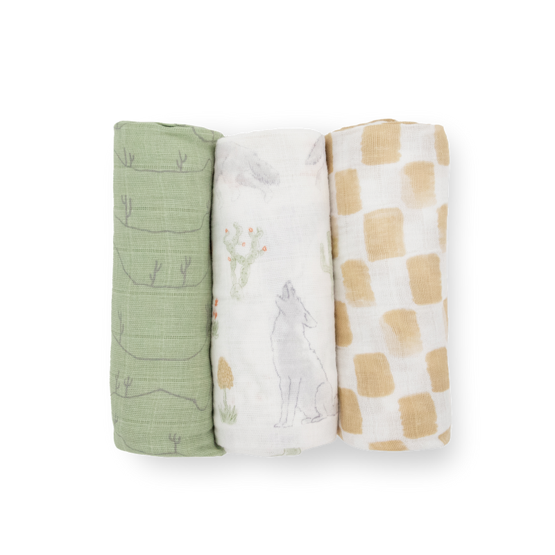 Little Unicorn Desert Night Muslin Swaddle Blanket 3 Pack, muslin for swaddling newborns