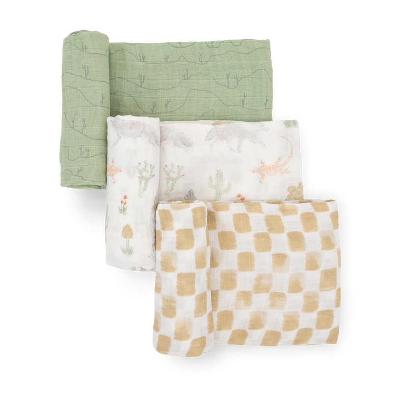 Little Unicorn Cotton Muslin Swaddle Blanket 3 Pack - Desert Night, soft baby blankets for newborns
