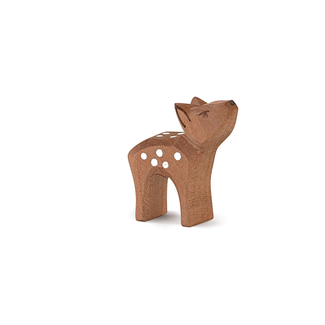 Ostheimer Deer, Small Head High, a hand-carved wooden deer toy made in Germany