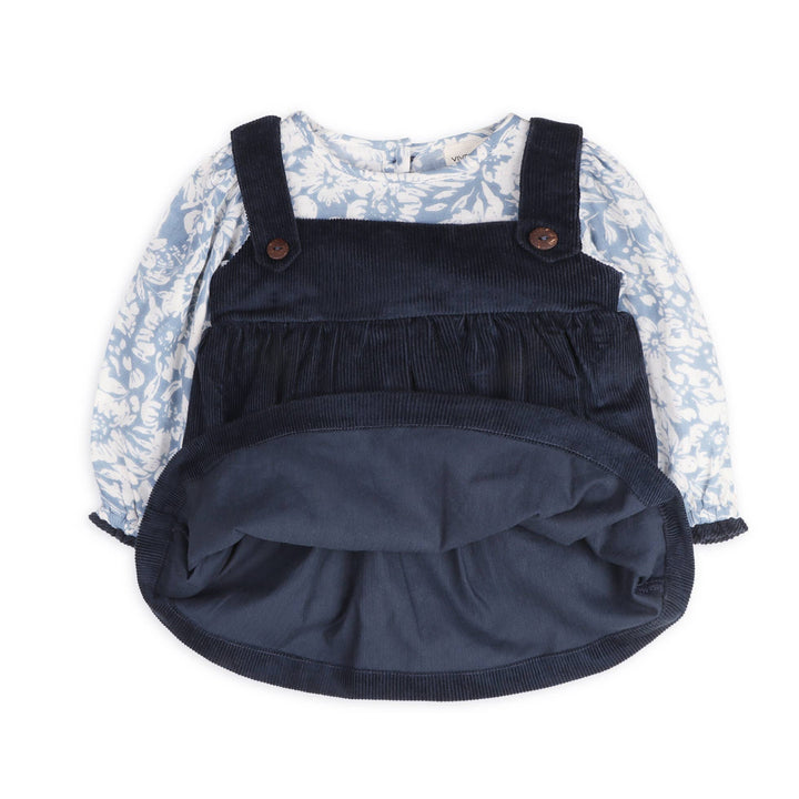 soft lined cotton corduroy matching baby girls viverano dress set 