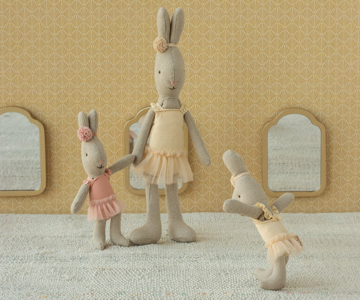 Maileg Cream Micro Bunny Ballet Dancer side view