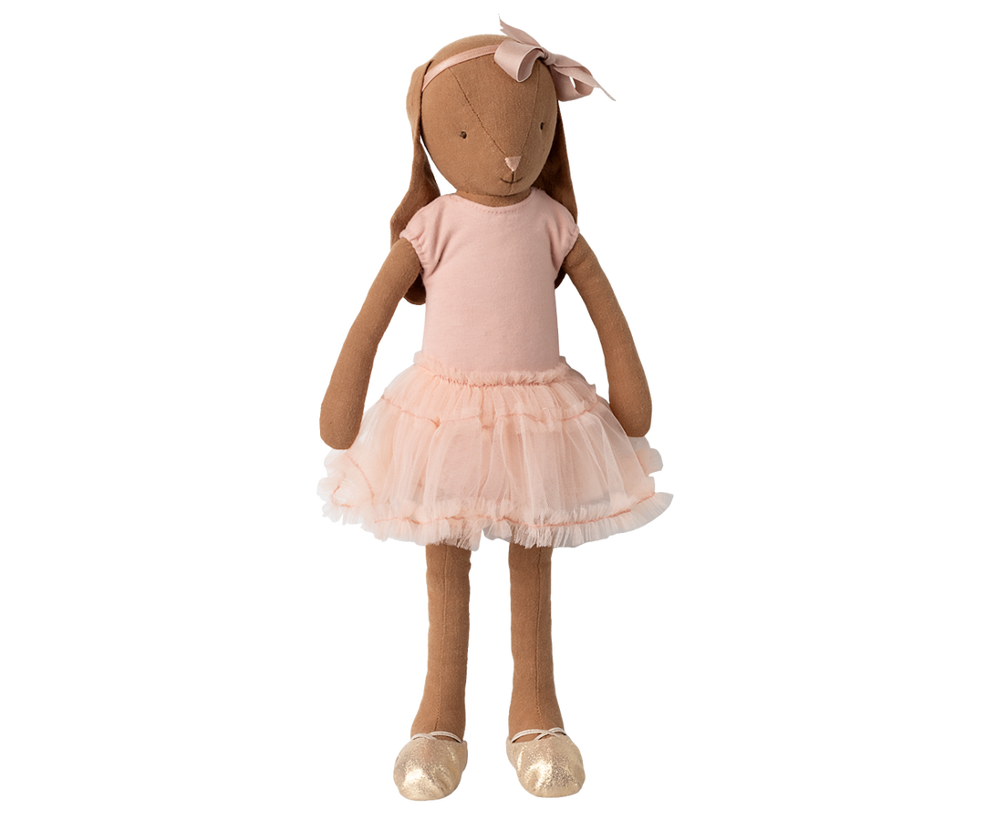 Maileg size 3 bunny in rose ballet suit and tulle skirt, soft pink Maileg rabbit doll outfit