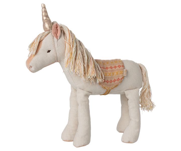 Maileg Medium Unicorn decorative plush unicorn standing toy for imaginative play and room decor