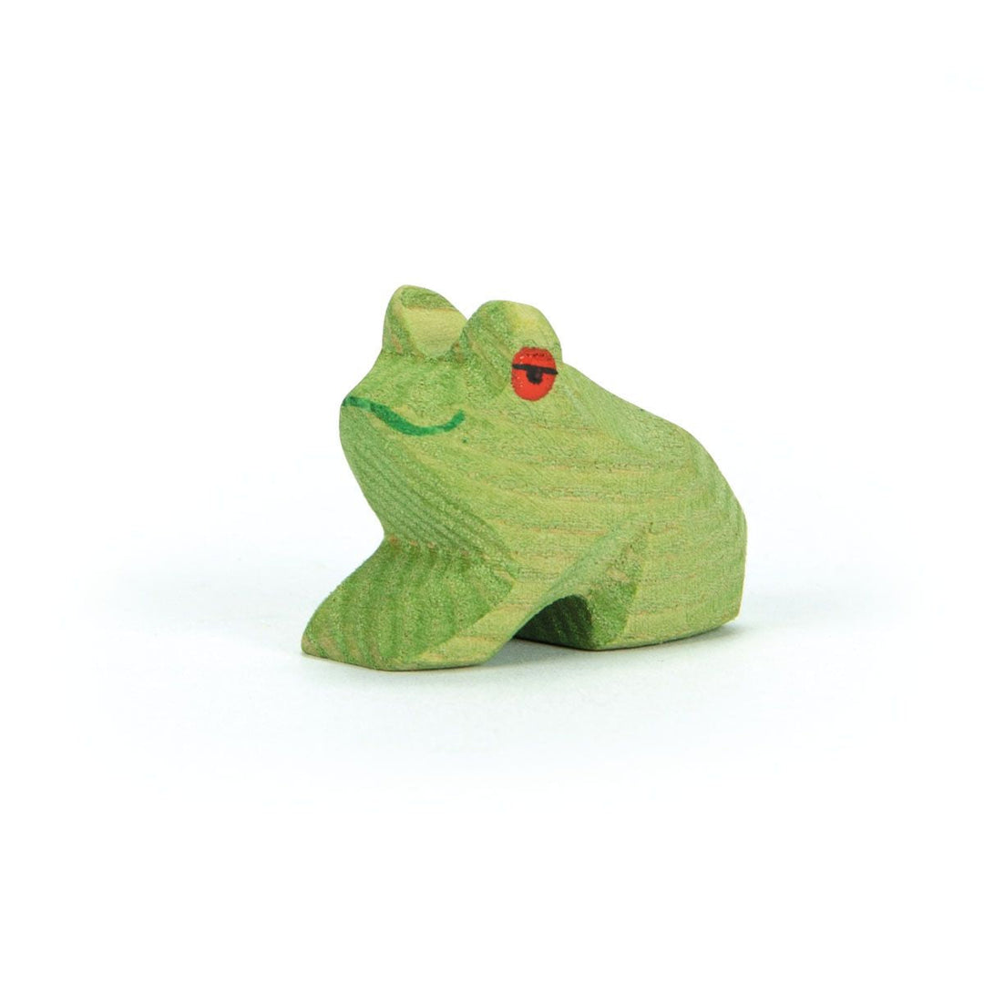 Ostheimer Frog, a hand-carved wooden frog toy made in Germany