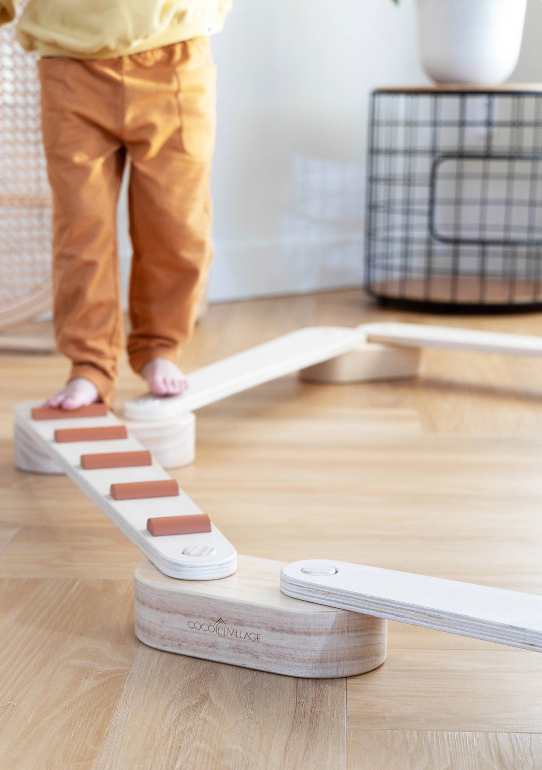 Guide development through the Coco Village Wooden Balance Beams Set in Natural, a great choice for toddler toys.
