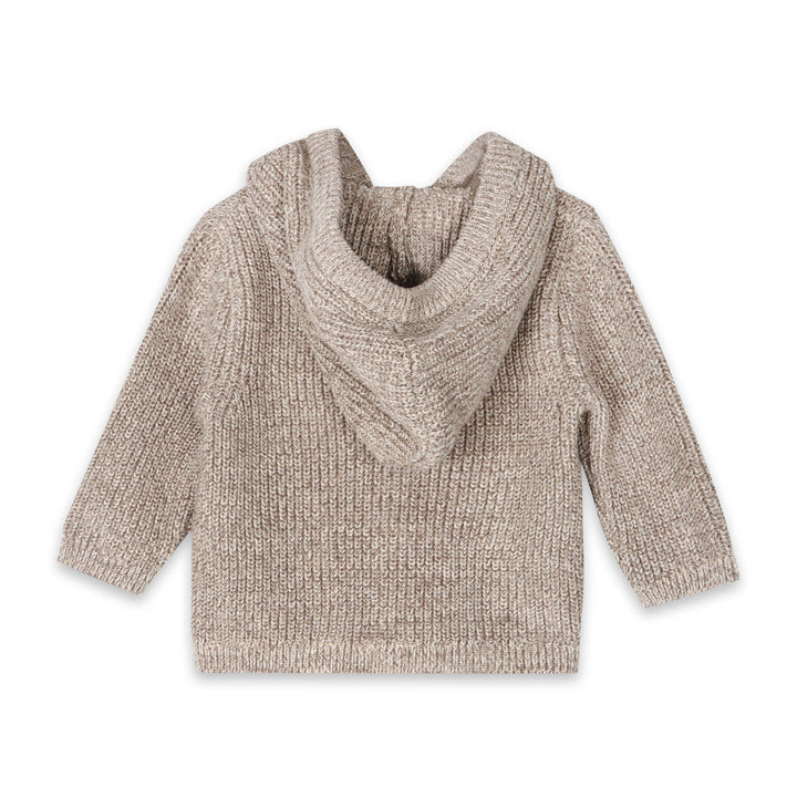 Viverano Organics Chunky Knitted sweater with a backside in Cocoa Heather