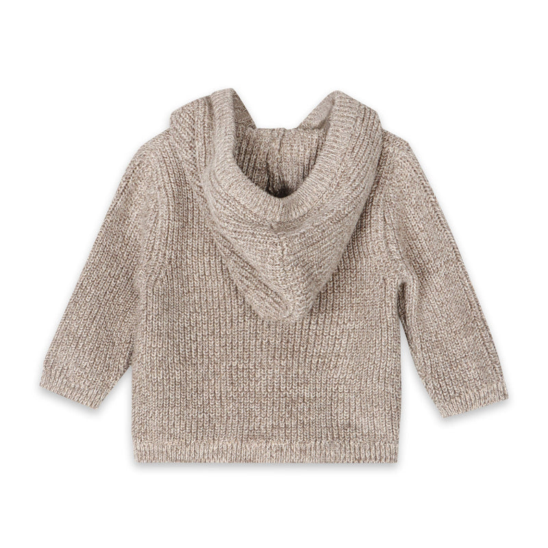 Viverano Organics Chunky Knitted sweater with a backside in Cocoa Heather