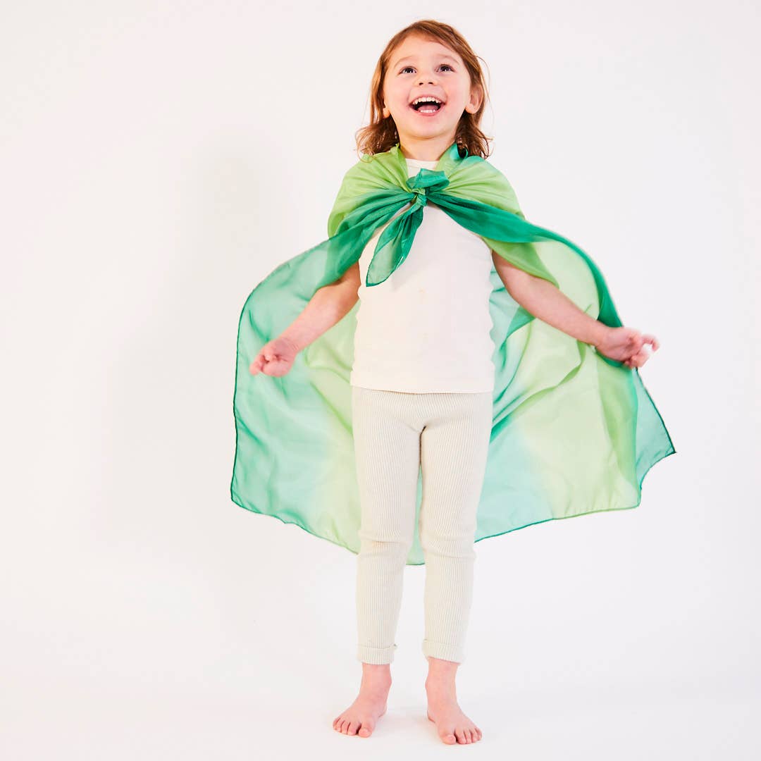 Soft silk texture of the Sarah’s Silks Earth Playsilk in Desert makes it perfect for open play.