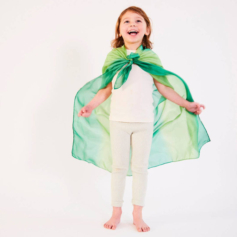 Soft silk texture of the Sarah’s Silks Earth Playsilk in Desert makes it perfect for open play.