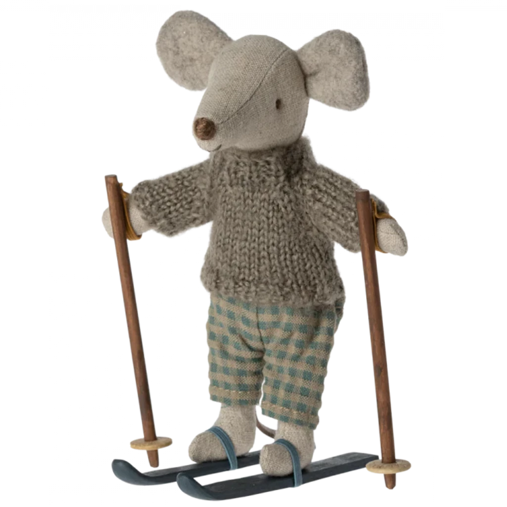Winter Big Brother Mouse with Ski Set. Pretend doll