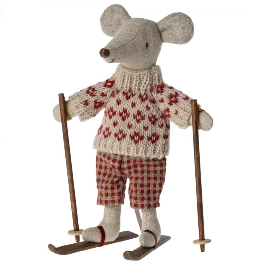 Maileg Mum Winter Mouse with Ski set  Doll