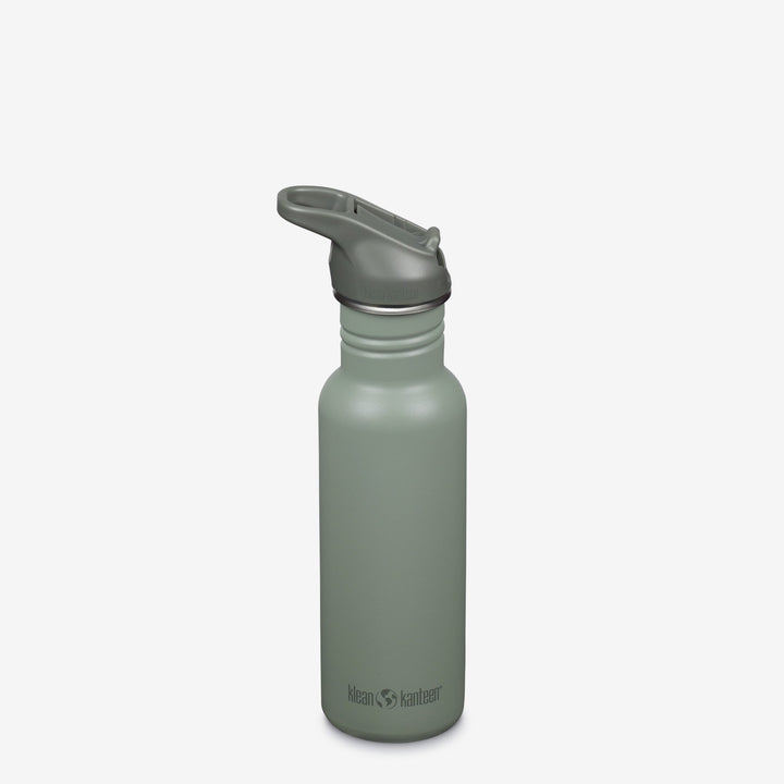 Sea Spray Klean Kanteen 18oz Classic with Flip Seal Sport Cap, featuring vacuum seal top and durable stainless steel