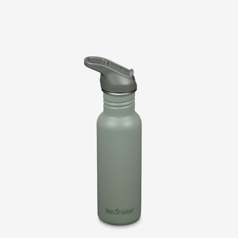 Sea Spray Klean Kanteen 18oz Classic with Flip Seal Sport Cap, featuring vacuum seal top and durable stainless steel