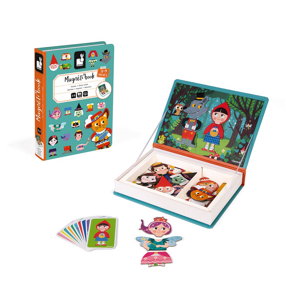 Janod Magneti'book Fairy Tales magnetic toys book cover with princess and dragon