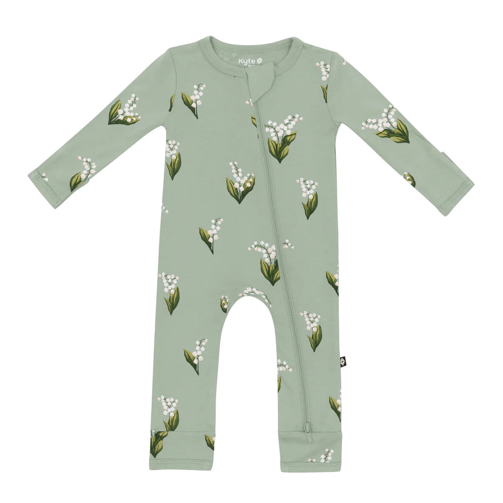 Kyte baby Thyme Lily pattern zipper romper