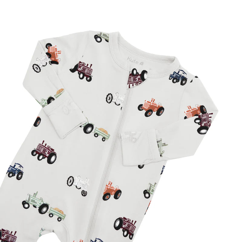 Kyte baby boy romper in Tractor