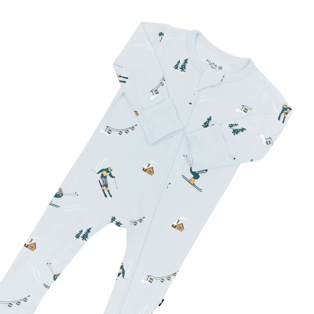 Bamboo baby pajamas by Kyte Baby, this Ski Zippered Footie features a smooth zip design for all-night comfort