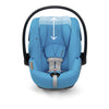 blue CYBEX  Cloud G lux newborn carseat with adjustable head rest position 