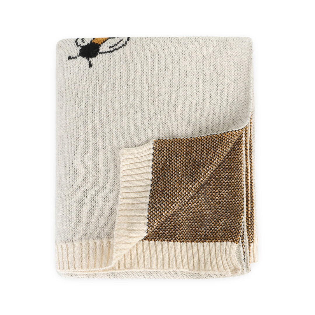 Organic Cotton Bee Baby Blanket by Viverano Organics, one of the best baby blankets for everyday use.
