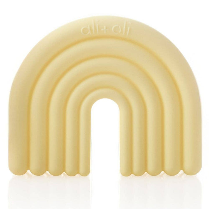 Ali+Oli silicone rainbow bath toy pastel yellow baby bath toy sensory water toy for toddlers and babies