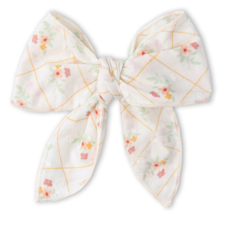 Spring Weave organic cotton bow clip for babies and toddlers by MakeMake Organics