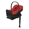 Red CYBEX  Cloud G lux newborn car seat with load leg base