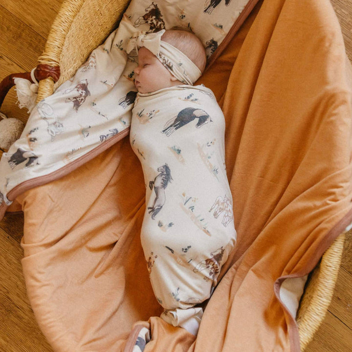 Copper Pearl Montana Knit Swaddle Blanket — soft newborn receiving blanket for baby