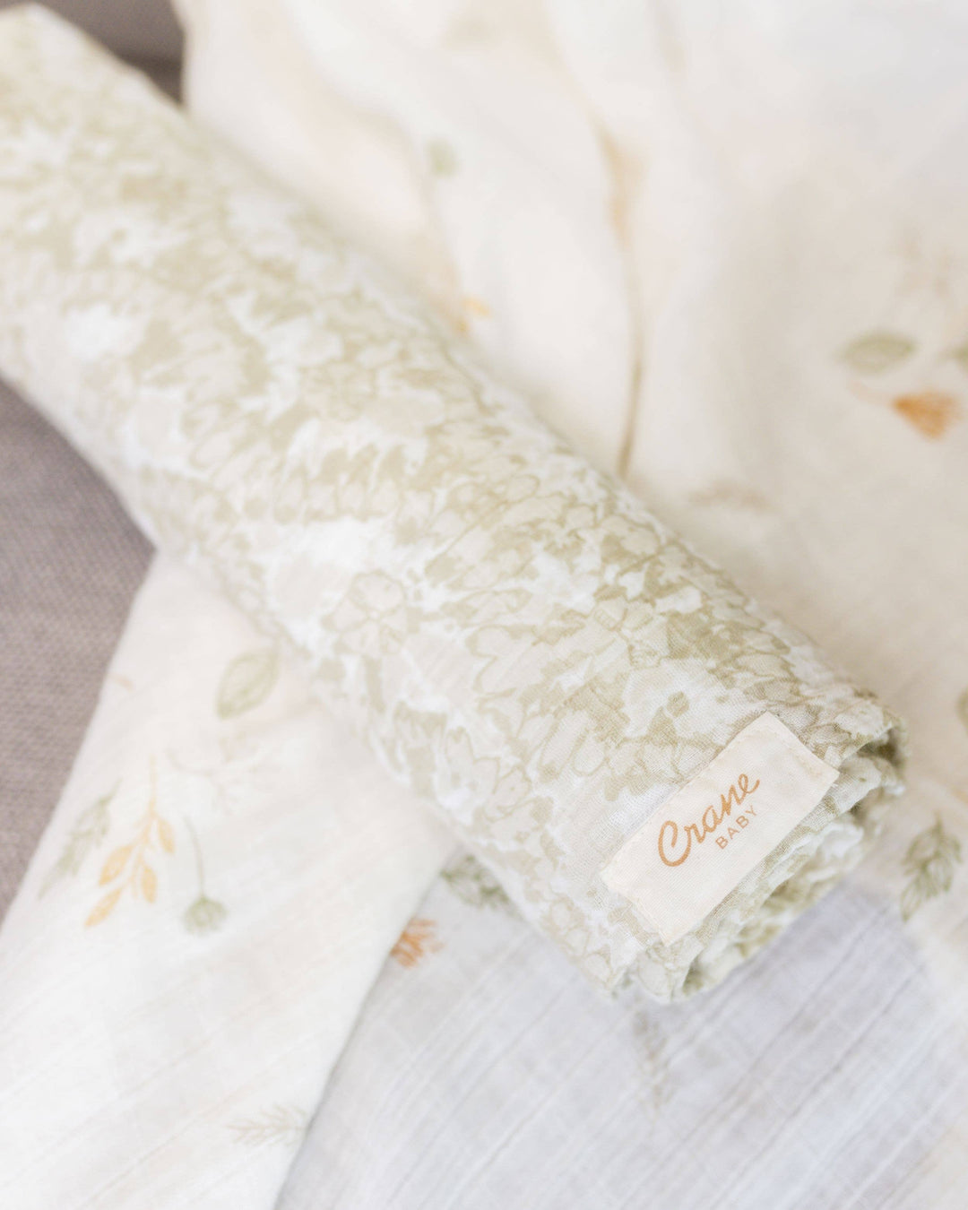 crane baby green willow floral crane baby swaddle for infant 