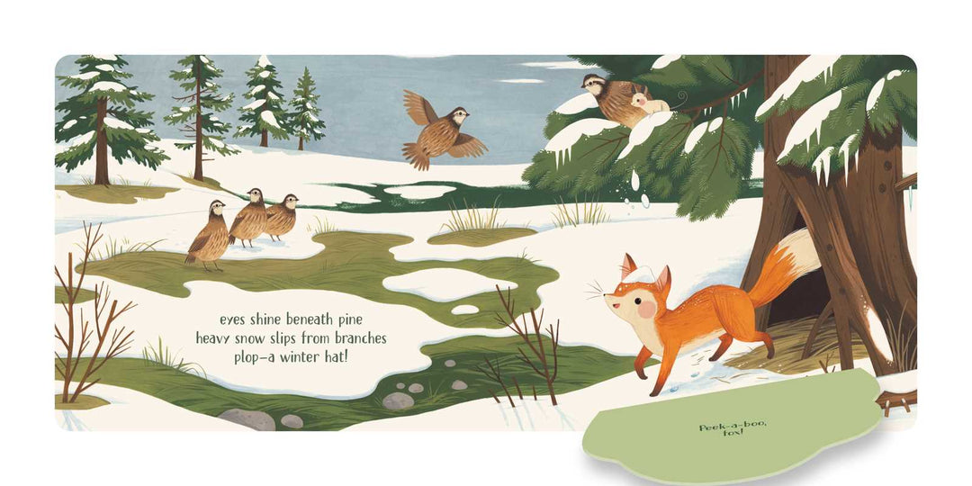 Interior flap page from Peek-A-Boo Haiku Simon & Schuster woodland animal board book