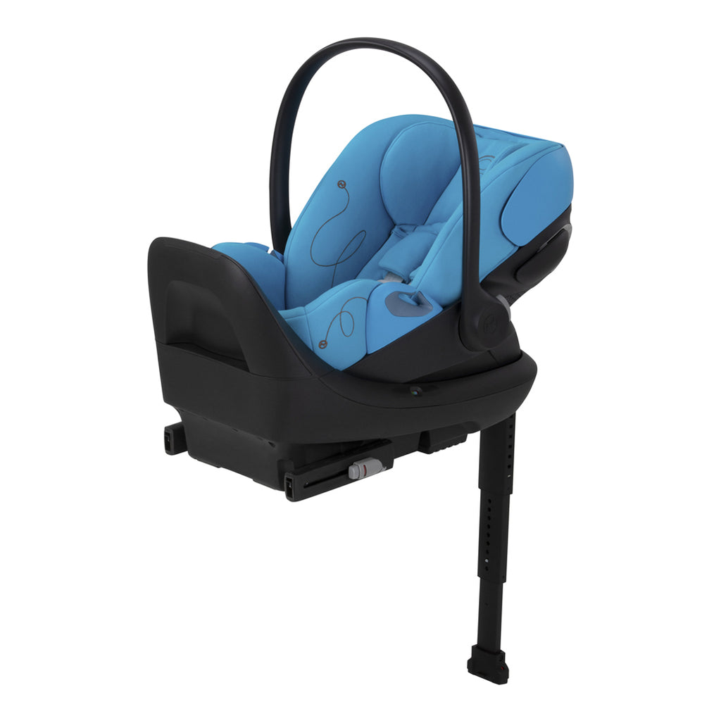 blue CYBEX  Cloud G lux baby car seat with load leg base