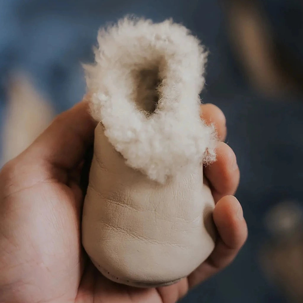 Nui Organics Kina Booties 100% lambskin booties baby slippers