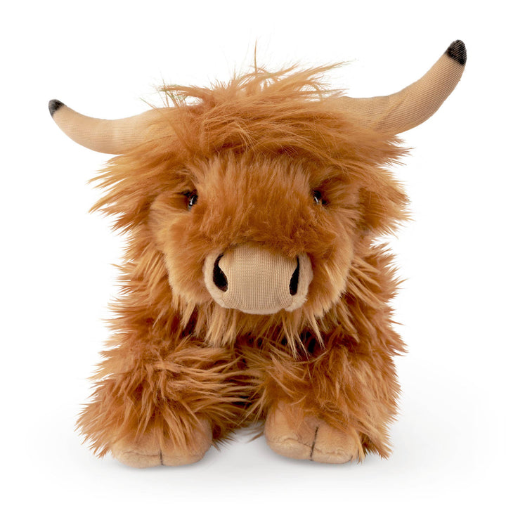 Keycraft Living Nature Lying Highland Cow Plush Toy, perfect cuddly stuffed animal for playtime or display
