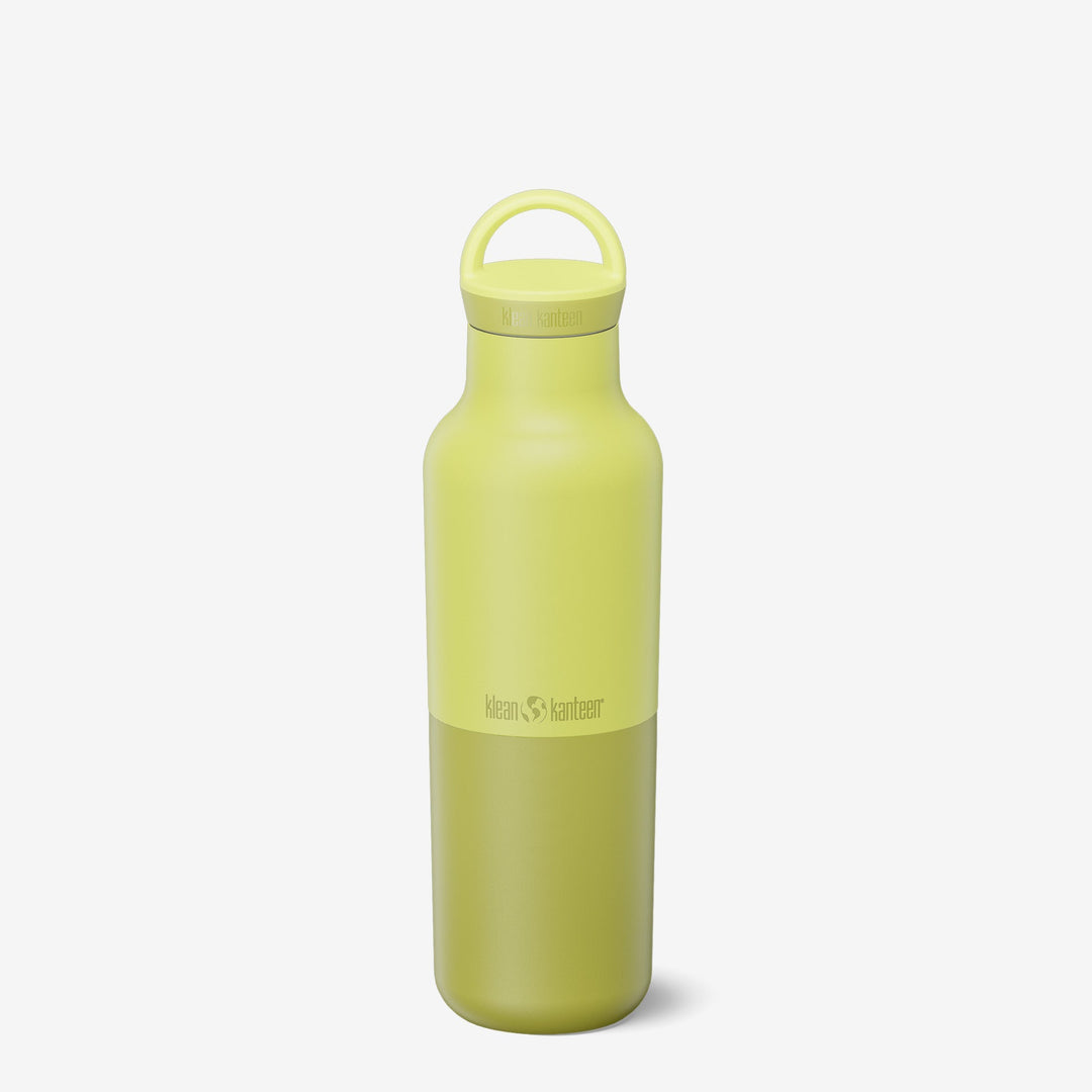 Klean Kanteen 20oz Rise Classic Bottle in Acacia, made from natural materials with leak proof Arch Loop Cap.