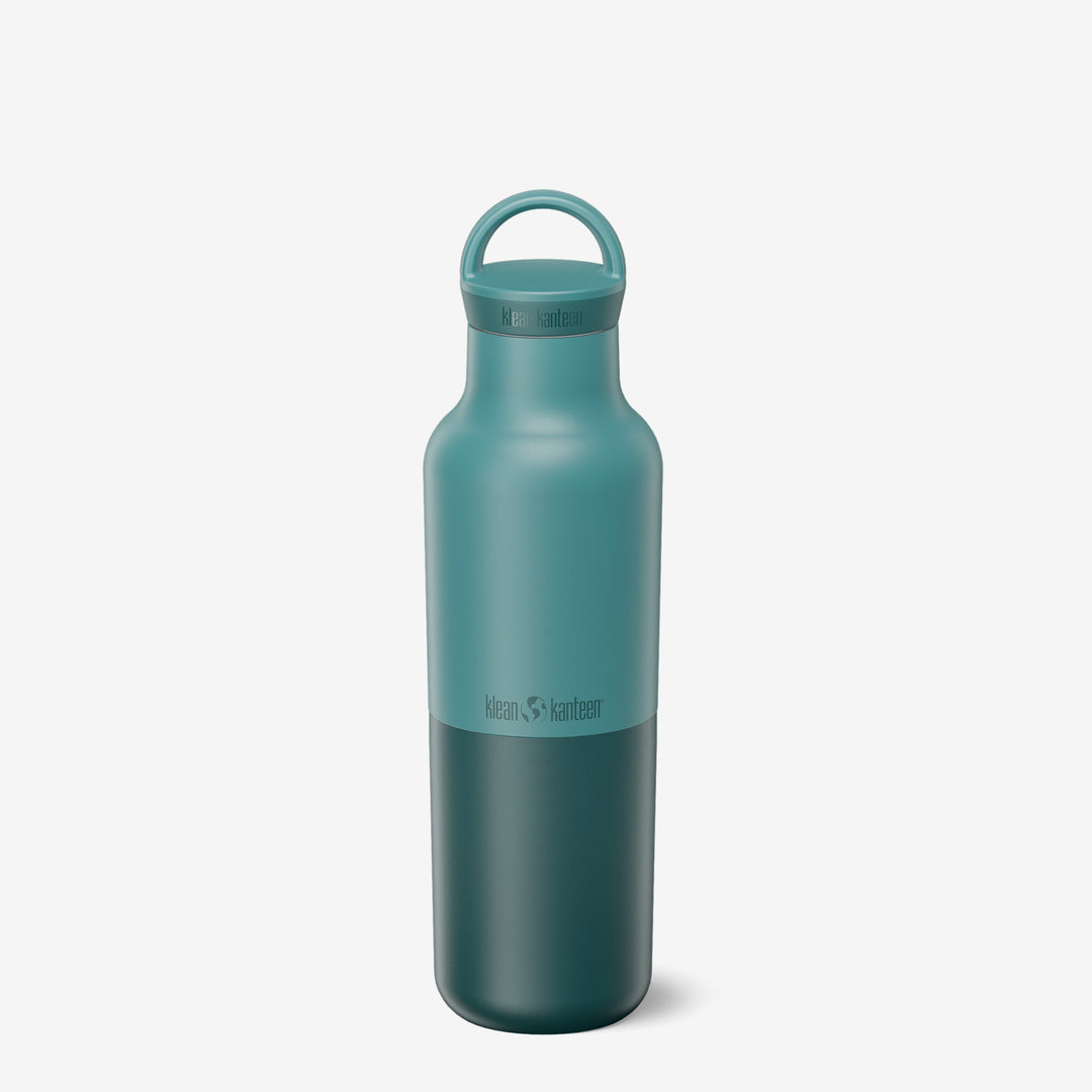 Brittany Blue Klean Kanteen 20oz Rise Classic Bottle, featuring insulated stainless steel for long-lasting temperature control.