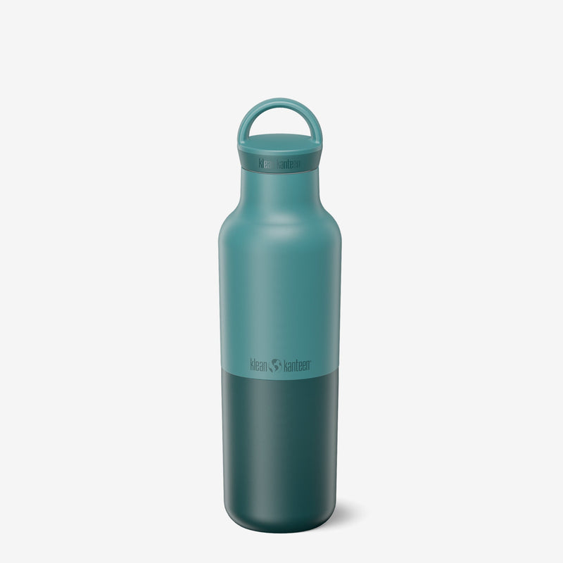 Brittany Blue Klean Kanteen 20oz Rise Classic Bottle, featuring insulated stainless steel for long-lasting temperature control.