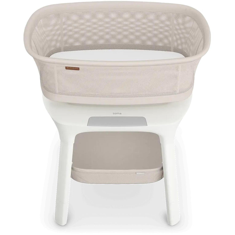 uppababy soma smart bassinet for infants with breathable mesh sides and stable base