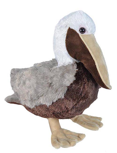 Wild Republic Brown Pelican Stuffed Animal - 12" plushie, soft and huggable, perfect for kids and collectors.