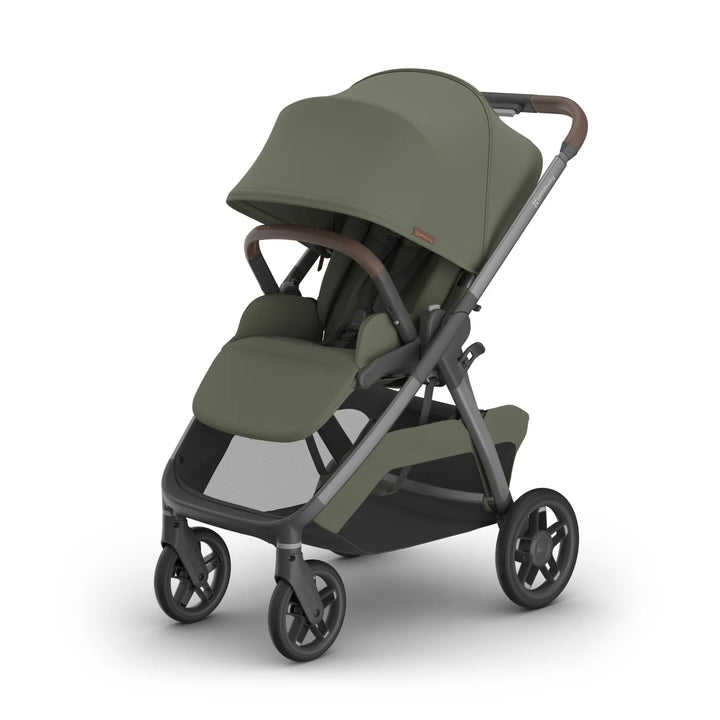 UPPAbaby Kona Stroller Evelyn Meadow Green with sunshade extended — compact mid-size stroller