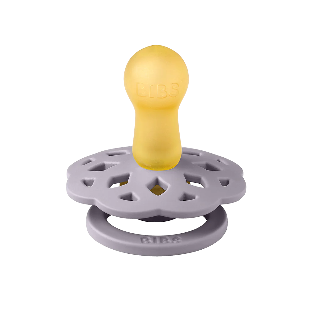 Fossil Grey BIBS Boheme Pacifiers 2 Pack, calming newborn pacifier set.