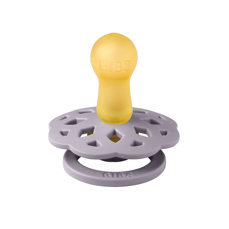 Fossil Grey BIBS Boheme Pacifiers 2 Pack, calming newborn pacifier set.