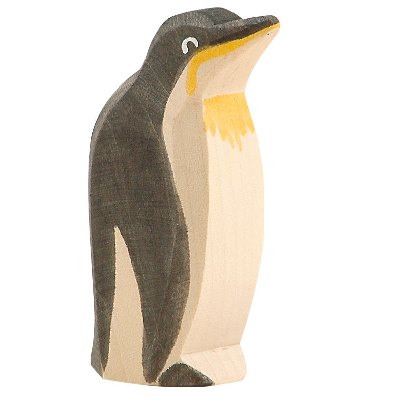 Ostheimer Penguin, Head High, a hand-carved wooden penguin toy made in Germany