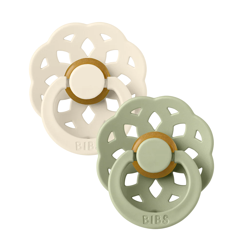 Ivory & Sage BIBS Boheme Pacifiers 2 Pack, Bibs pacifier set for infants.