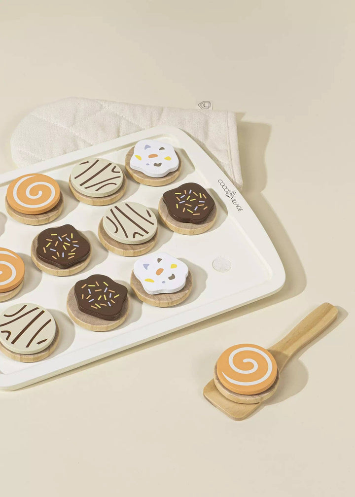Encourage hands-on learning using the Coco Village Wooden Cookies Playset in Multicolor, a fun wooden toy for kids.