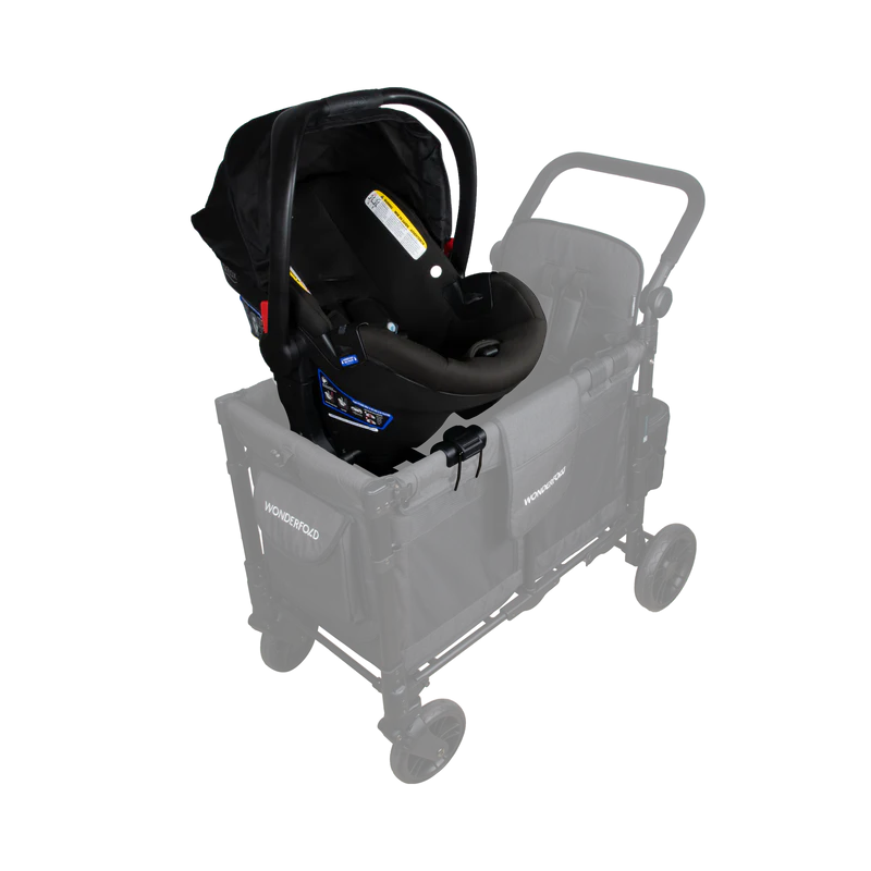 A practical double stroller solution, Wonderfold W2 Car Seat Adapter ensures secure infant seat placement