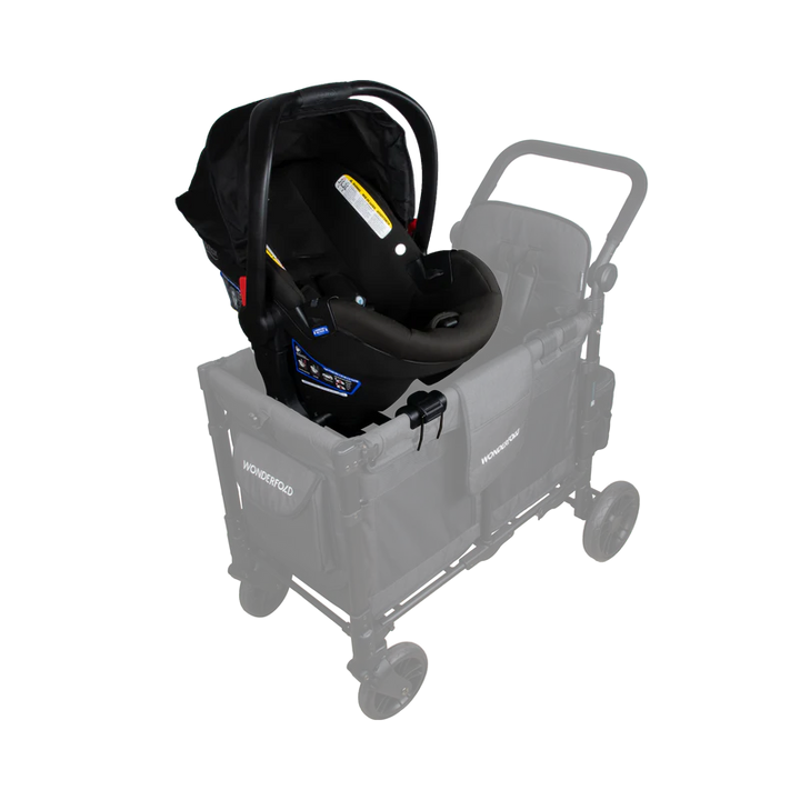 A practical double stroller solution, Wonderfold W2 Car Seat Adapter ensures secure infant seat placement