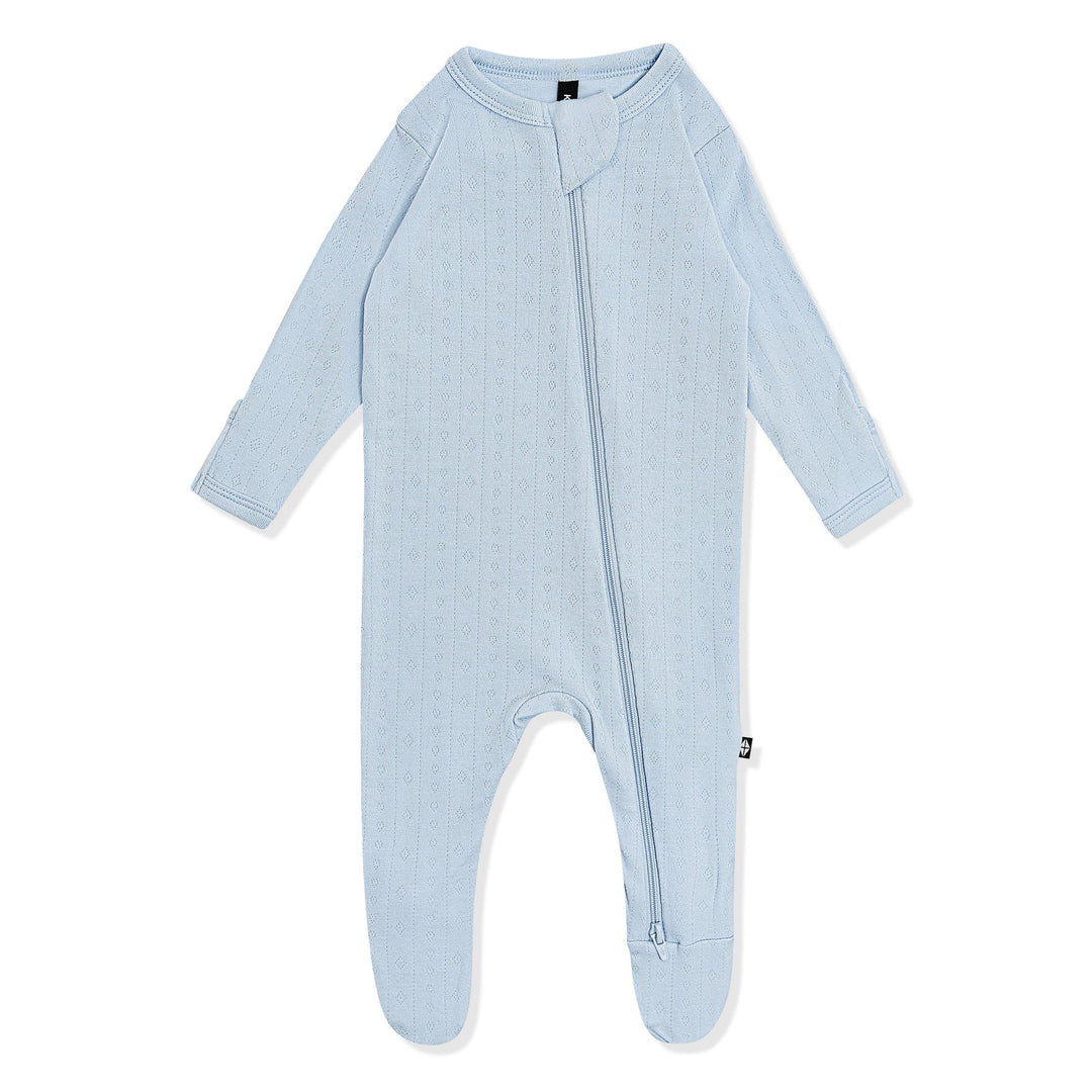 Pointelle Zippered Footie