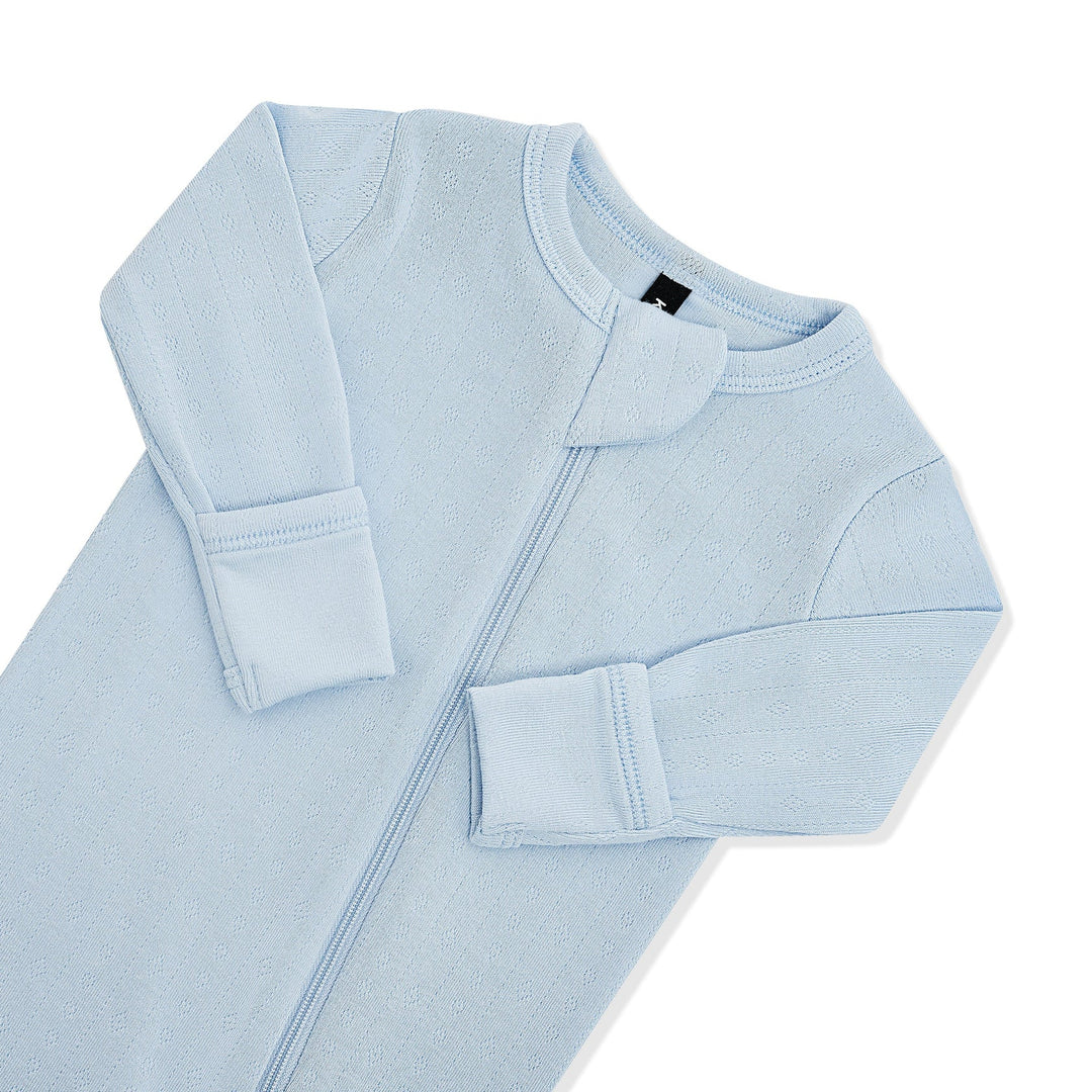 Pointelle Zippered Footie