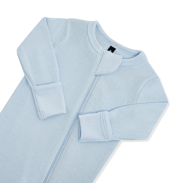 Pointelle Zippered Footie