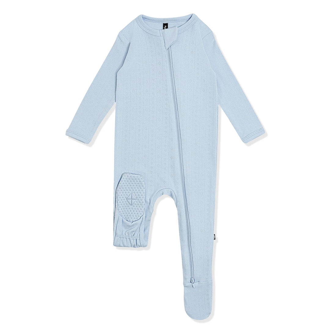 Pointelle Zippered Footie