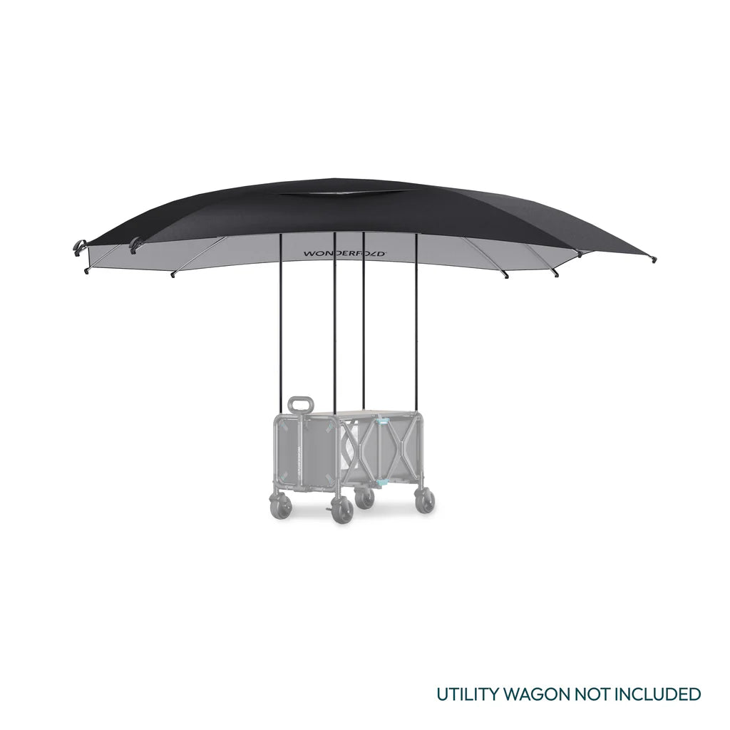 Wonderfold S5 Convertible Utility Wagon Canopy in black for stroller wagon, providing shade and protection for outdoor adventures